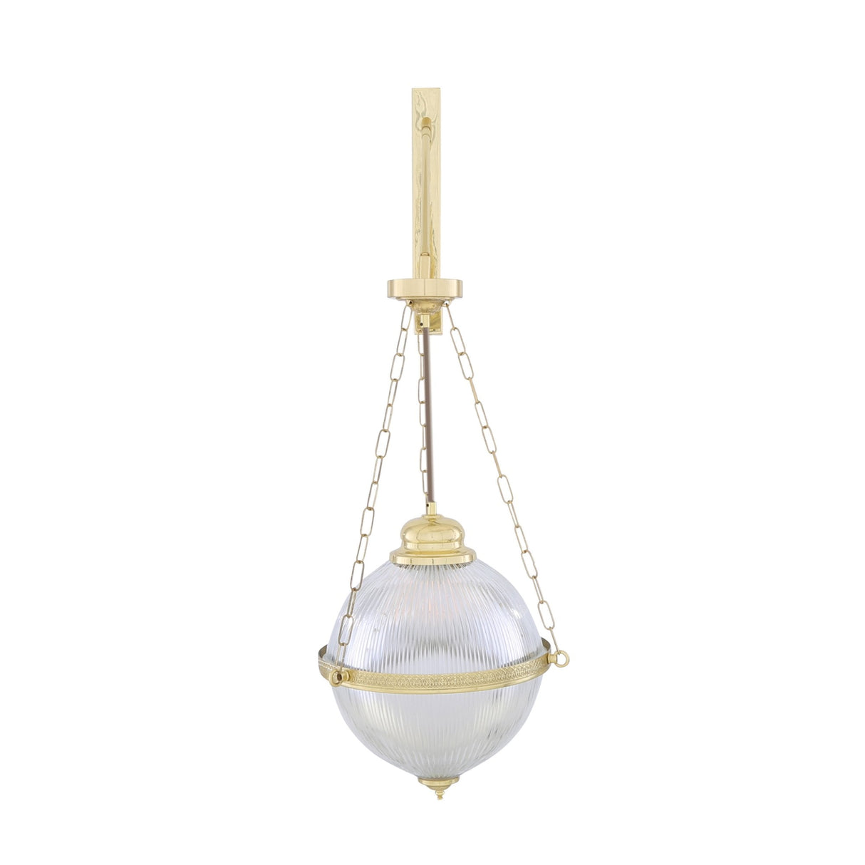Antique Brass Blaenau Wall Sconce with Holophane Glass Shade