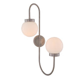 Winslow Dual Globe Wall Sconce, Antique Brass and Clear Glass Design