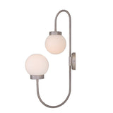 Winslow Dual Globe Wall Sconce, Antique Brass and Clear Glass Design