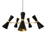 Cairo 5-Light Chandelier in Polished Brass and Matte Black