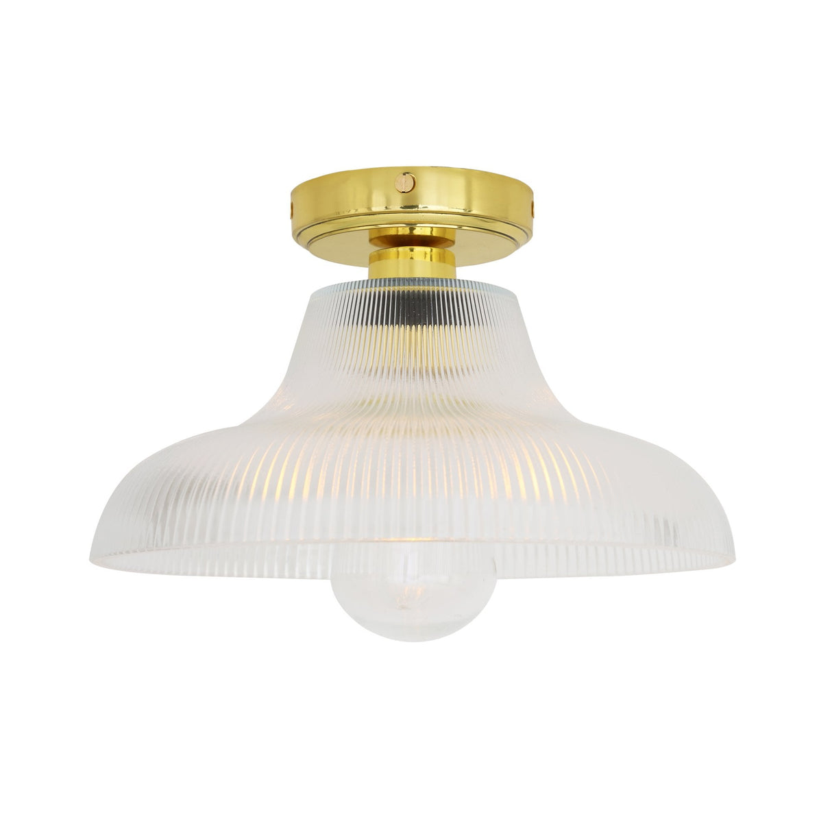 Vintage Brass and Clear Glass Ceiling Light - The Aquarius Collection