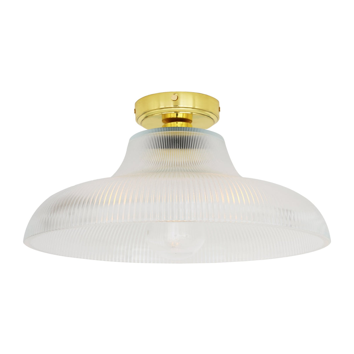 Vintage-Style Brass Ceiling Light with Clear Glass Shade, 40cm Diameter