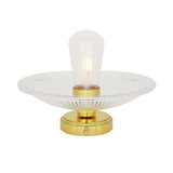 Antique Brass Gal Ceiling Light with Holophane Glass Shade