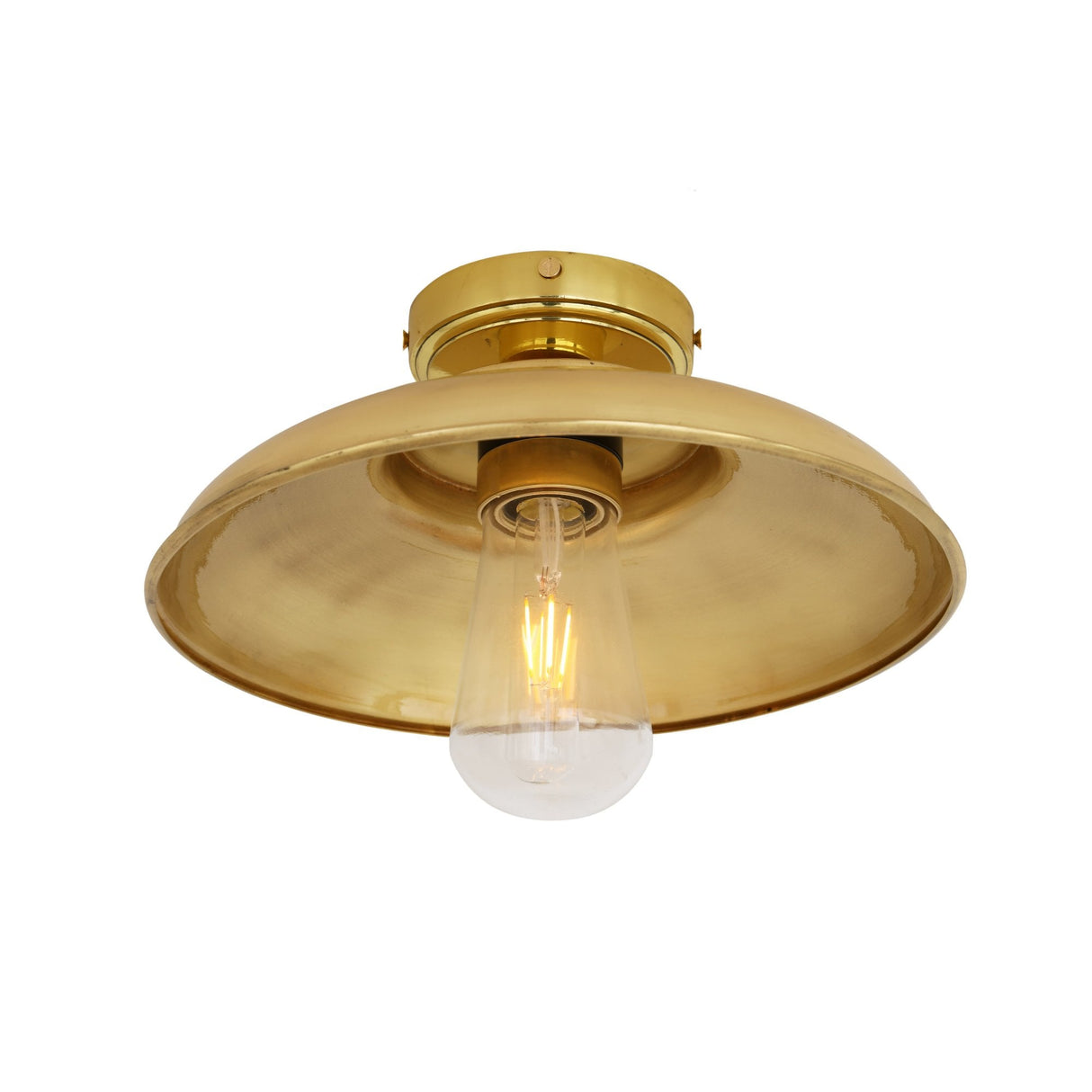 Darya Industrial Ceiling Light in Antique Brass and Clear Glass