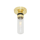 Tay Antique Brass Ceiling Light with Rippled Glass Shade
