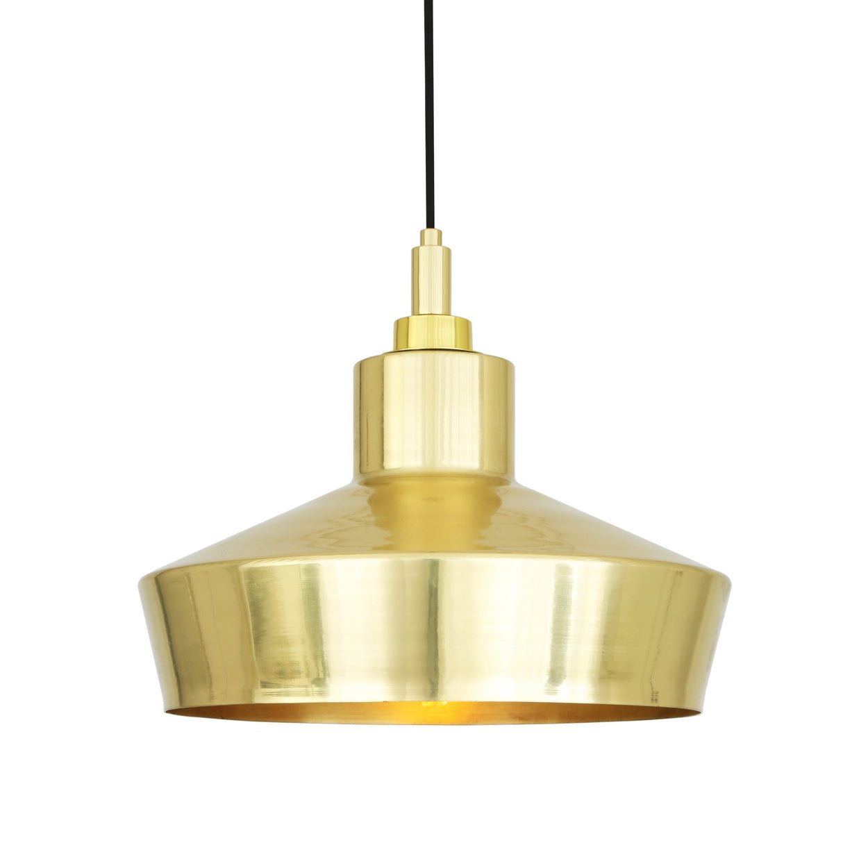 Elegant Isla Brass & Glass Pendant Light with Teardrop Shade
