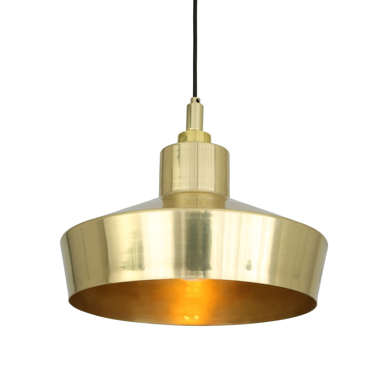 Elegant Isla Brass & Glass Pendant Light with Teardrop Shade