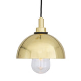 Hydra 20cm Antique Brass and Clear Glass Dome Pendant Light
