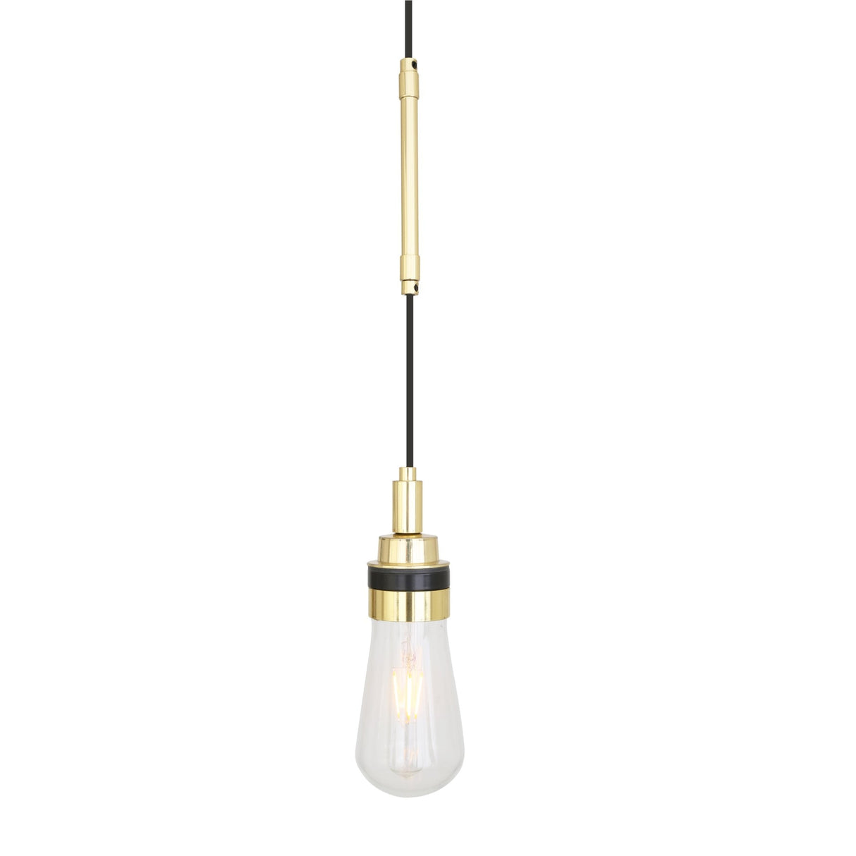 Kyla Antique Brass Pendant Light with Clear Glass Shade