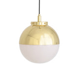 Antique Brass & Clear Glass Mica Pendant Light