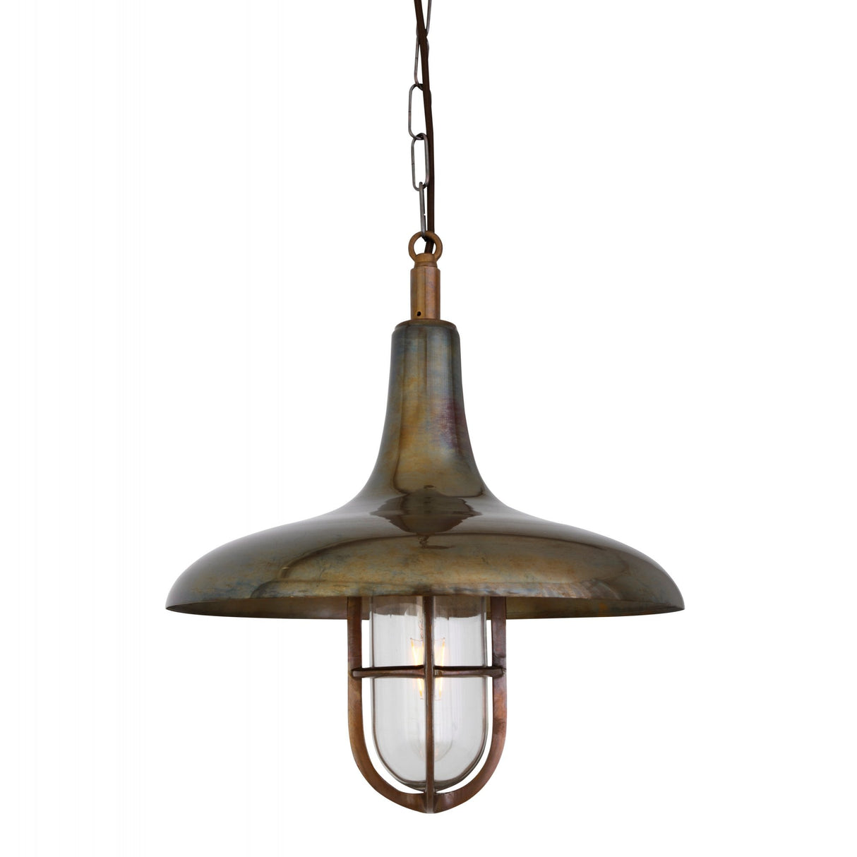 Nautical Brass & Clear Glass Pendant Light - Mira Collection