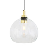 Leith Globe Pendant Light in Antique Brass with Clear Glass Shade