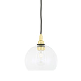 Leith Globe Pendant Light in Antique Brass with Clear Glass Shade