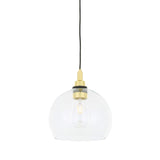Leith Globe Pendant Light in Antique Brass with Clear Glass Shade