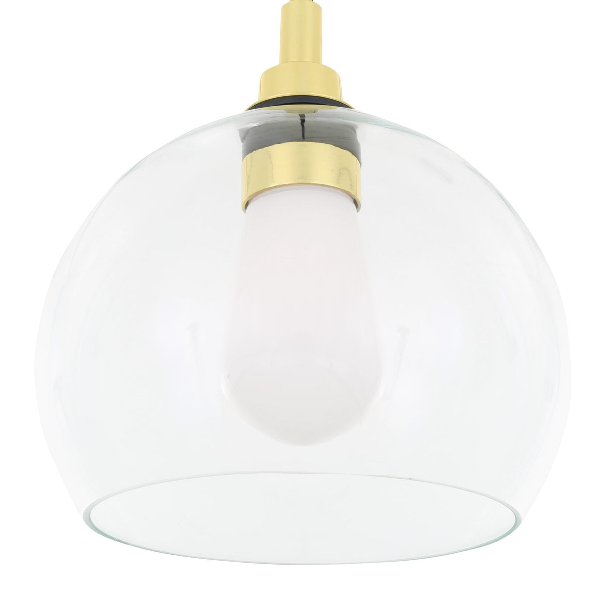 Leith Globe Pendant Light in Antique Brass with Clear Glass Shade