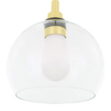 Leith Globe Pendant Light in Antique Brass with Clear Glass Shade