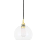 Leith Globe Pendant Light in Antique Brass with Clear Glass Shade