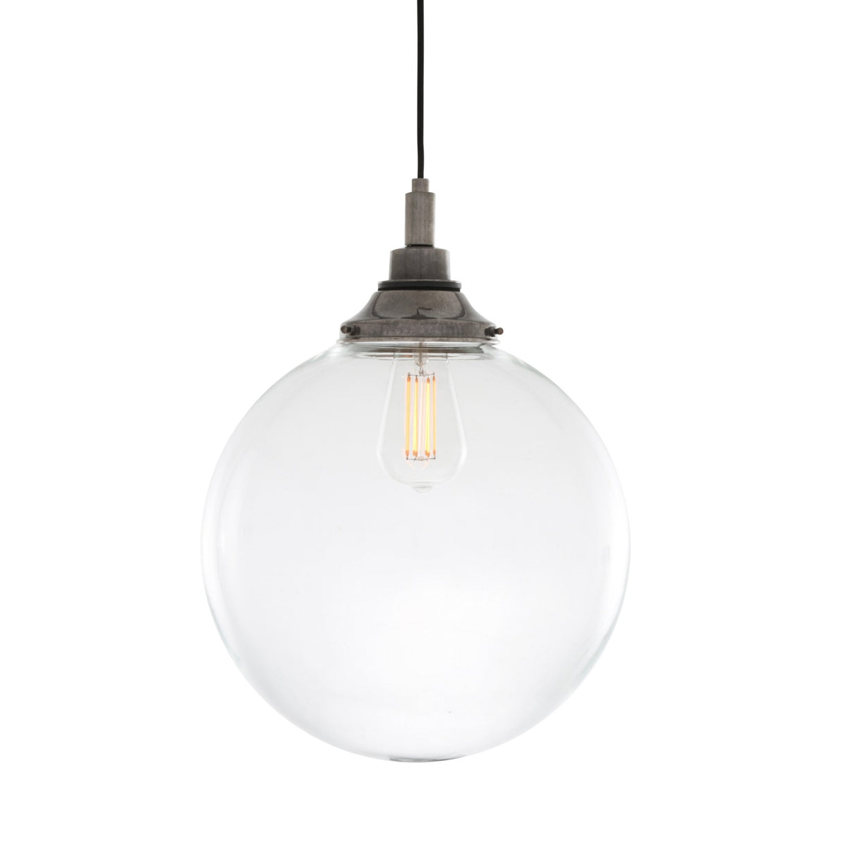 Timeless Laguna Globe Pendant Light in Antique Brass Finish