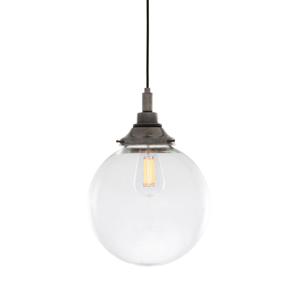 Laguna Antique Brass Glass Pendant Light, 25cm