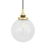 Laguna Antique Brass Glass Pendant Light, 25cm