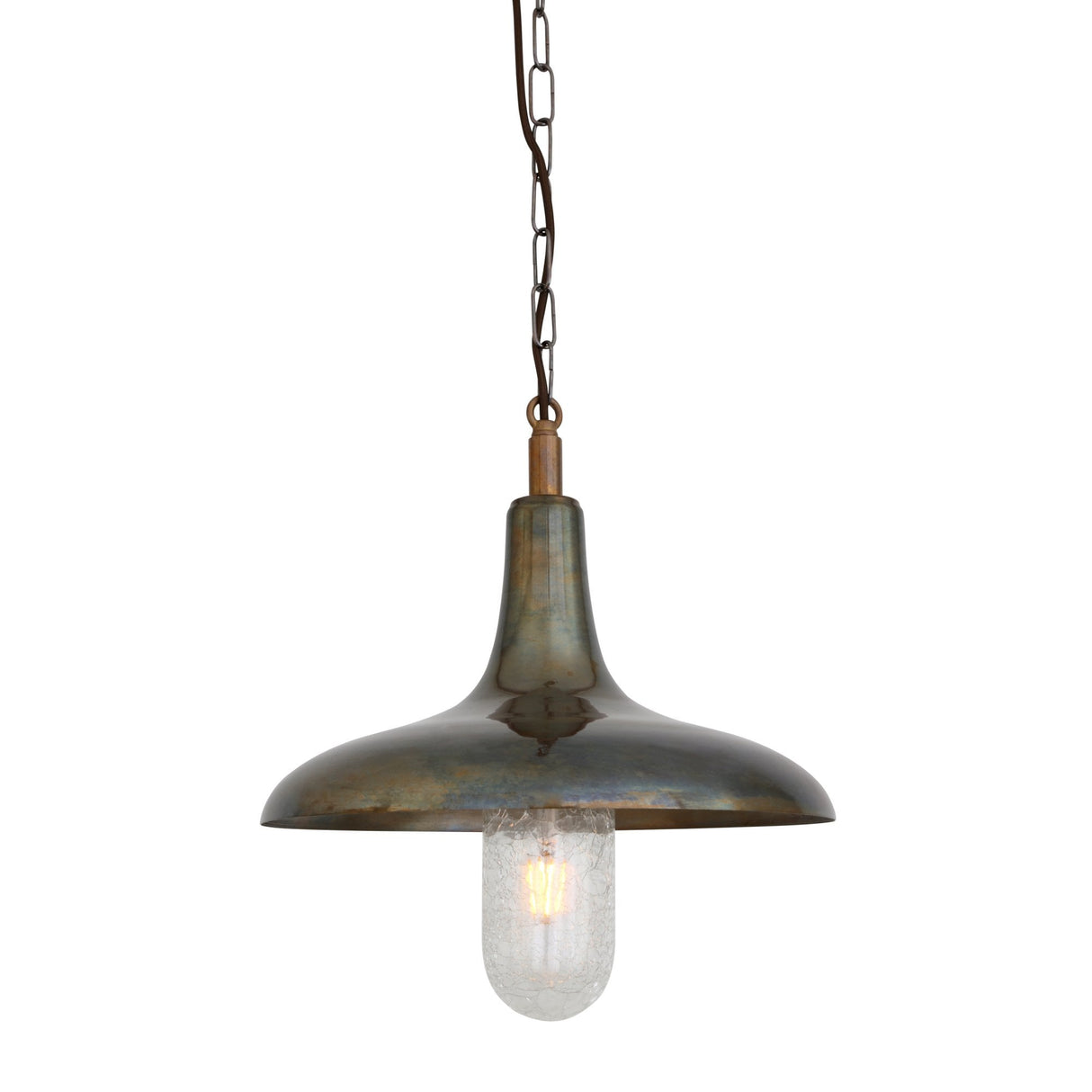 Industrial Elegance: Morgan Brass and Glass Pendant Light