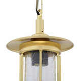 Antique Brass Nautical Pendant Light with Glass Cage