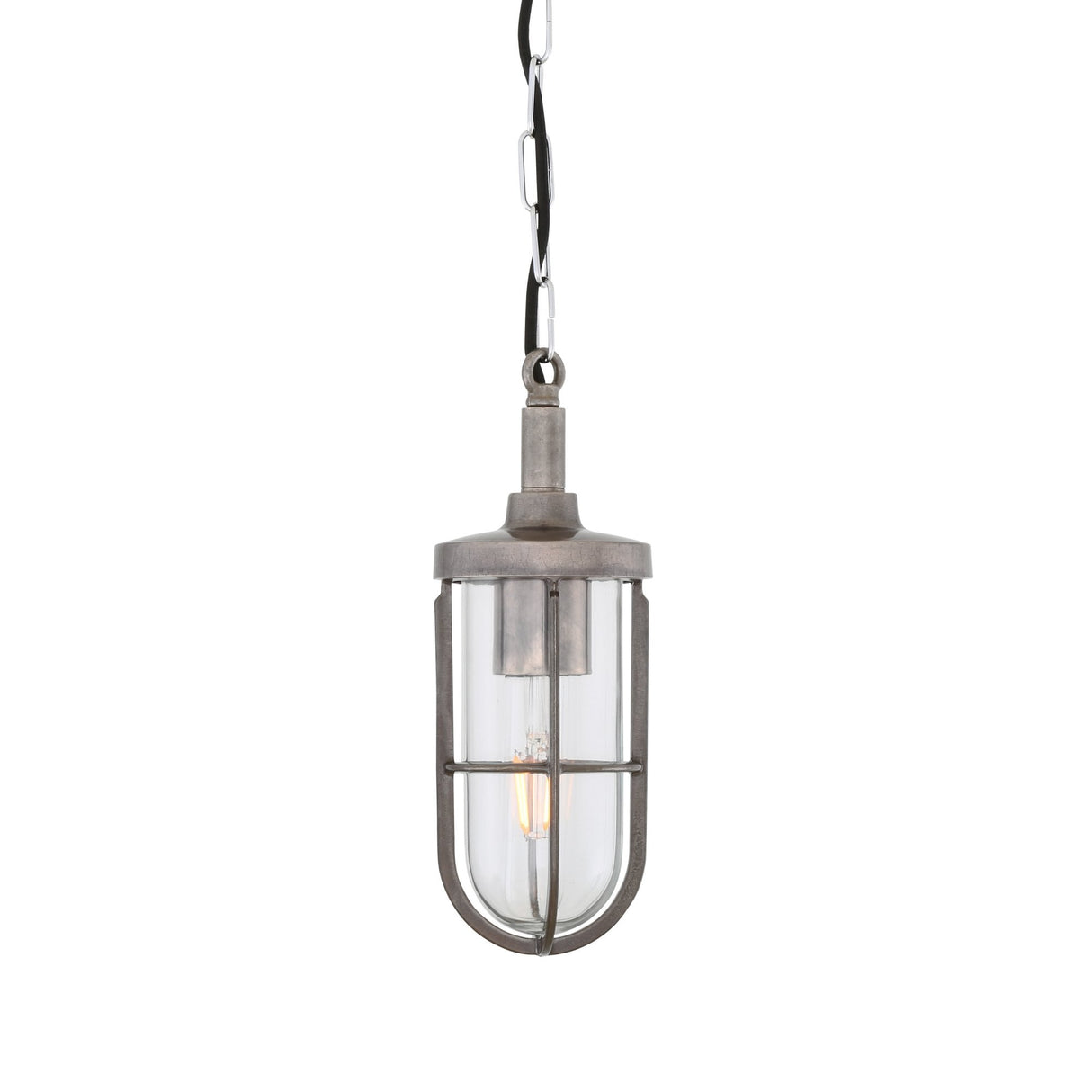 Owel-A Antique Brass and Clear Glass Pendant Light