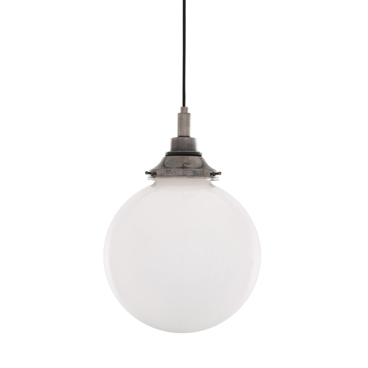 Elegant Pelagia Pendant Light in Antique Brass with Opal Glass Shade (25cm)