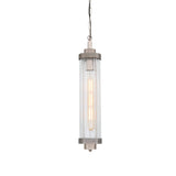 Louise Vintage-Style Rippled Glass Pendant in Antique Brass
