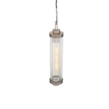 Louise Vintage-Style Rippled Glass Pendant in Antique Brass