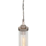 Louise Vintage-Style Rippled Glass Pendant in Antique Brass