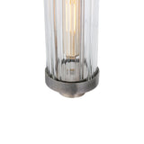Louise Vintage-Style Rippled Glass Pendant in Antique Brass