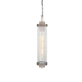 Louise Vintage-Style Rippled Glass Pendant in Antique Brass
