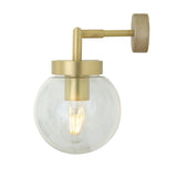 Jordan Antique Brass Double Wall Light with Clear Glass Shades