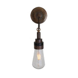 Antique Brass Teardrop Wall Light with Clear Glass Shade