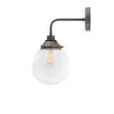 Antique Brass Laguna Wall Light with 20cm Glass Globe Shade