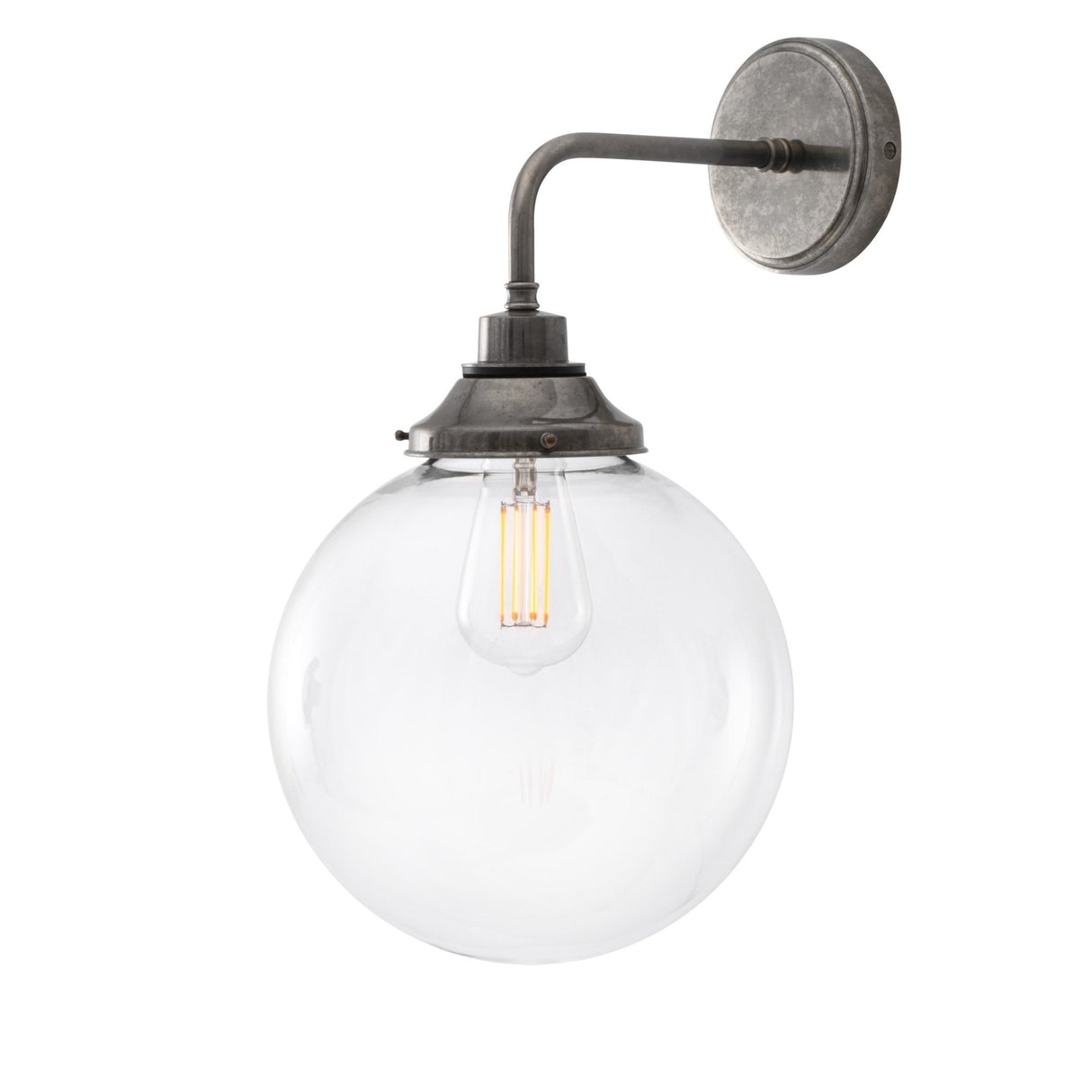 Laguna Antique Brass Wall Light with 25cm Glass Globe Shade