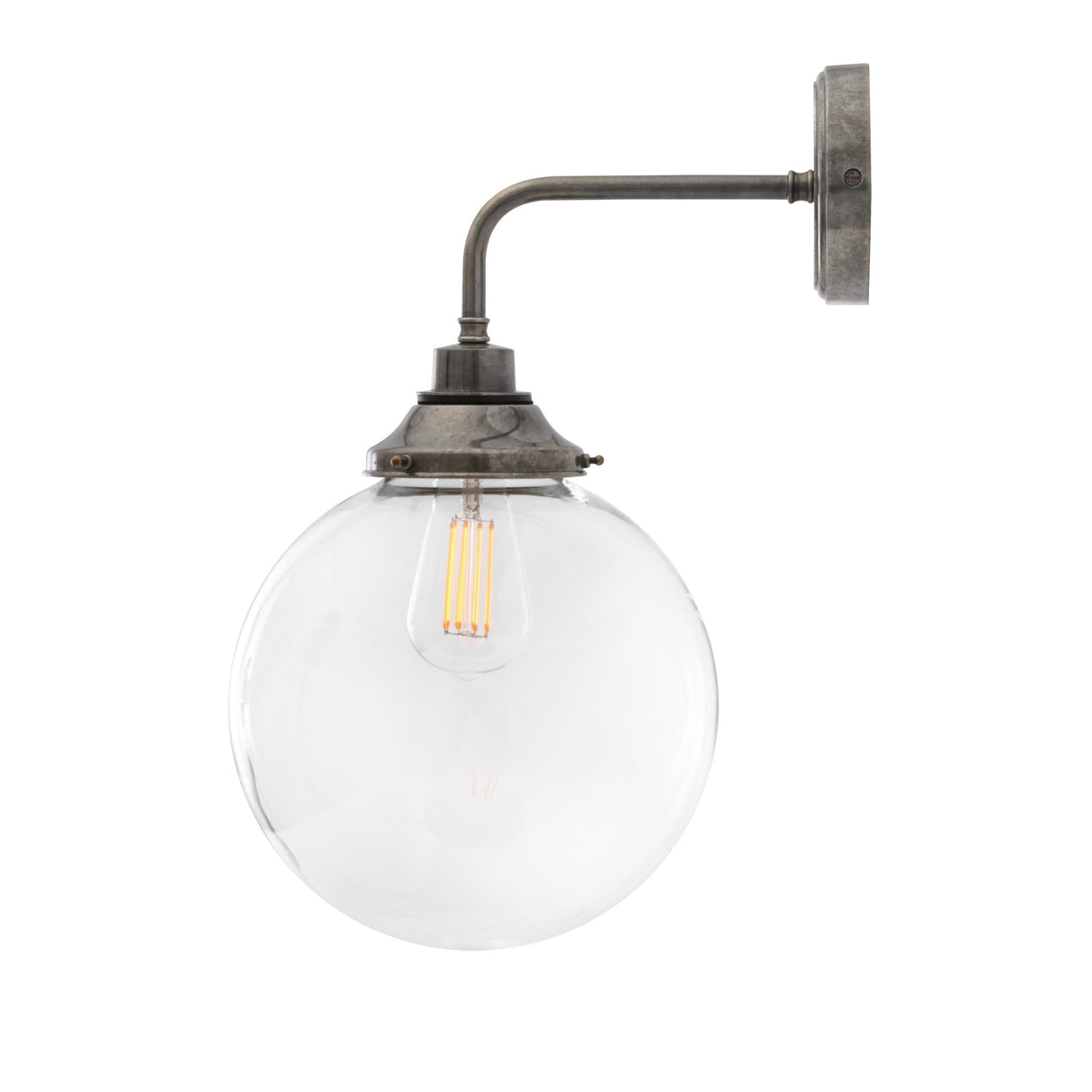 Laguna Antique Brass Wall Light with 25cm Glass Globe Shade