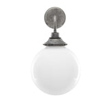 Pelagia Brass & Opal Glass Wall Light - 45cm Height, Antique Finish