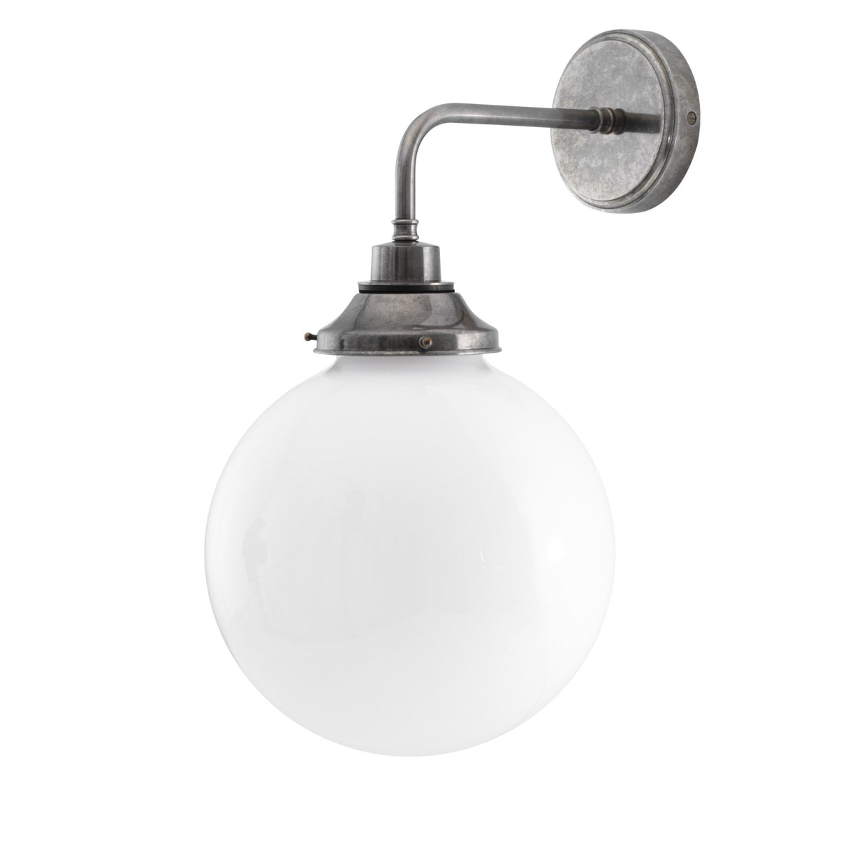 Pelagia Brass & Opal Glass Wall Light - 45cm Height, Antique Finish