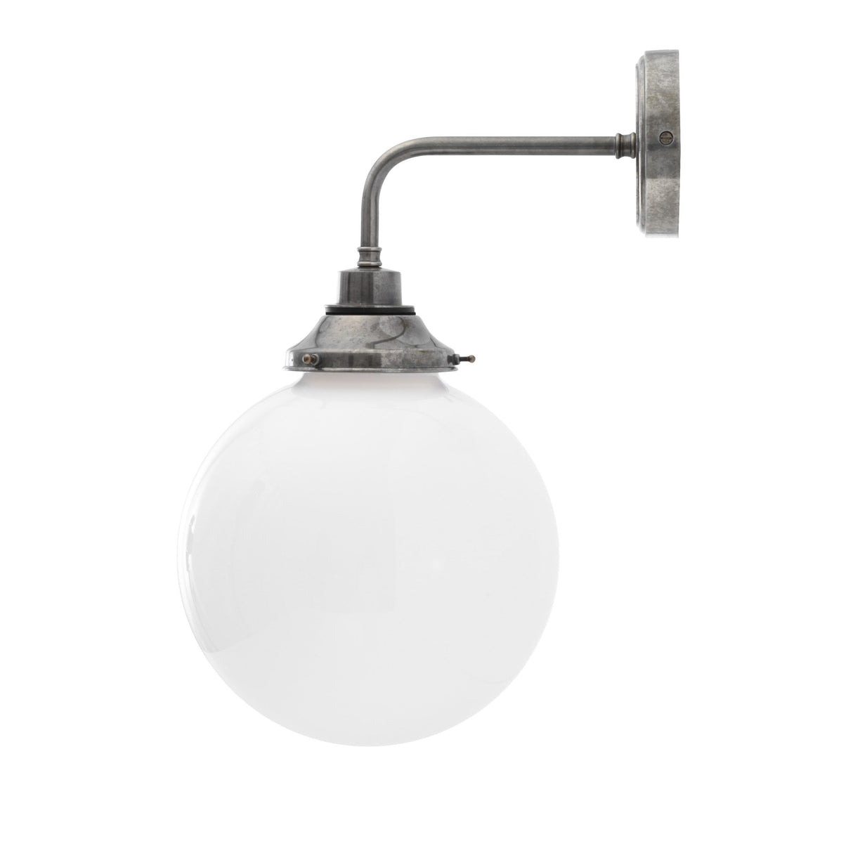 Pelagia Brass & Opal Glass Wall Light - 45cm Height, Antique Finish