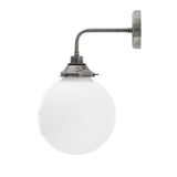 Pelagia Brass & Opal Glass Wall Light - 45cm Height, Antique Finish