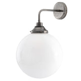 Pelagia 30cm Antique Brass Wall Light with Frosted Glass Shade