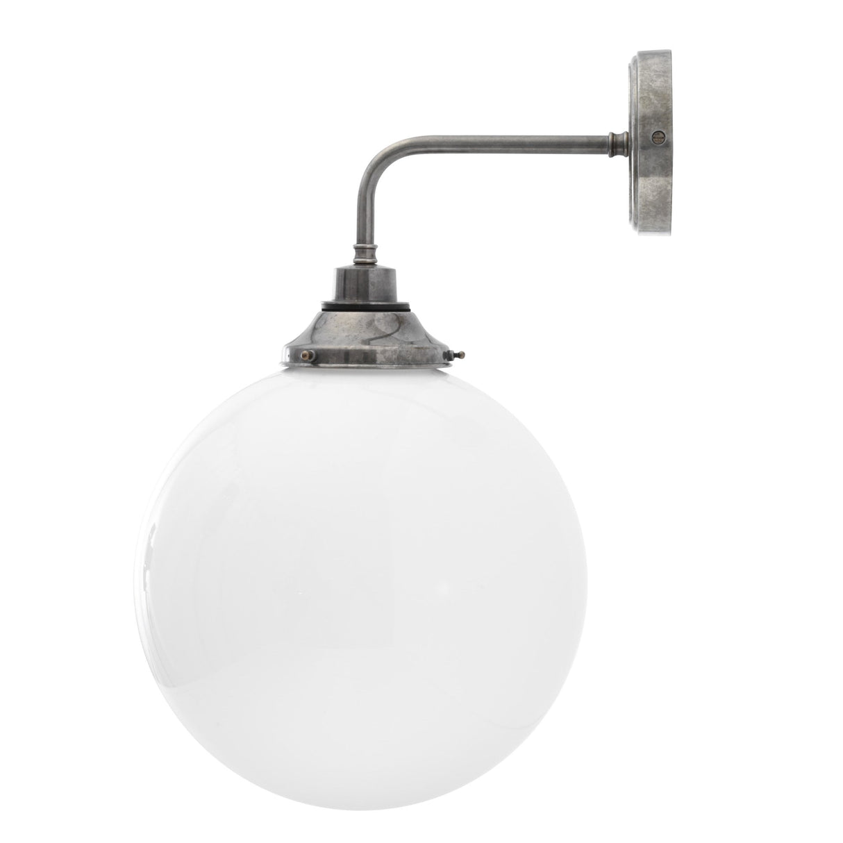 Pelagia 30cm Antique Brass Wall Light with Frosted Glass Shade