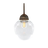Antique Brass Laguna Swan Neck Wall Light with Glass Globe