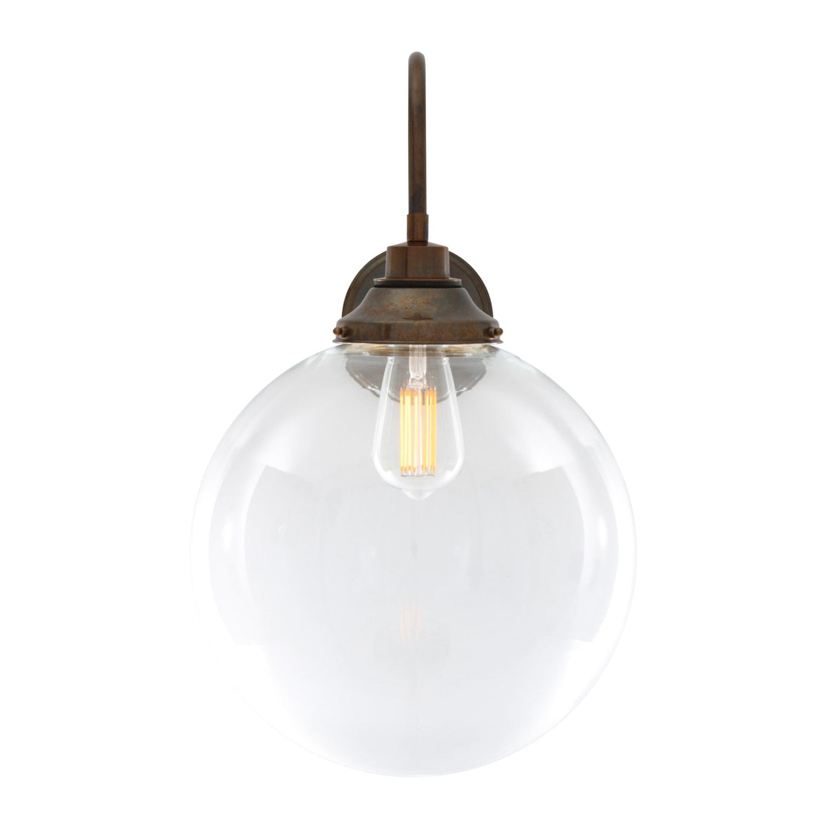 Vintage-Inspired 30cm Swan Neck Wall Light in Antique Brass Finish