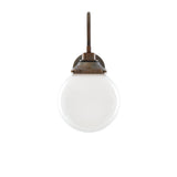 Pelagia Antique Brass Swan Neck Wall Light with Opal Glass Shade