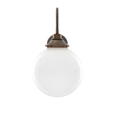 Pelagia Antique Brass Swan Neck Bathroom Wall Light, 25cm Diameter
