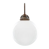 Pelagia 30cm Opal Glass Swan Neck Wall Light in Antique Brass