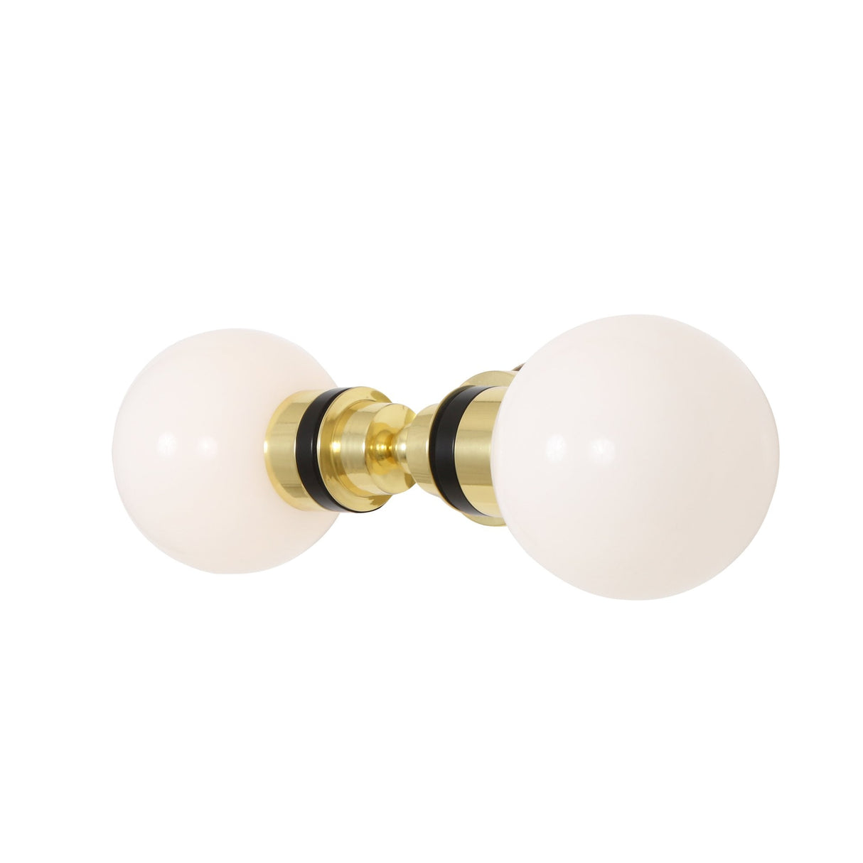 Elegant Dual-Globe Brass Wall Light with Clear Glass Shades